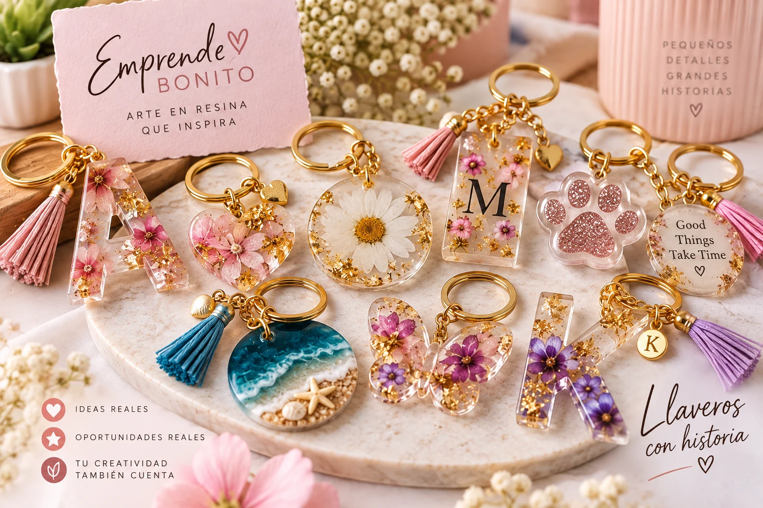 Llaveros personalizados elaborados con resina